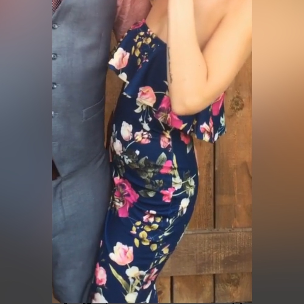 Ruffle Floral Tube Dress